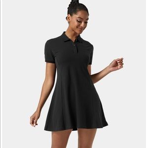 NWT Halara Collared A-line Polo Dress Black M